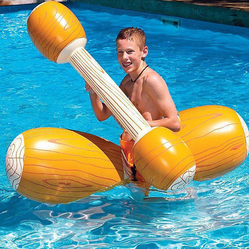 Summer Outdoor Beach Pool Inflatable Swimming Rings Women Men Water Sports Double Beat Swim Log Stick Set Pool Float Toys