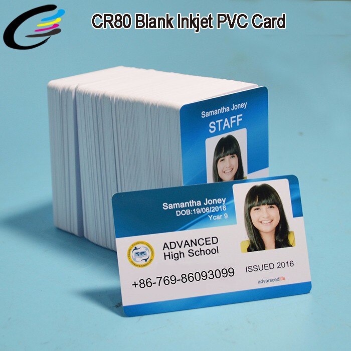 Blank white plastic PVC card for work card inkjet print