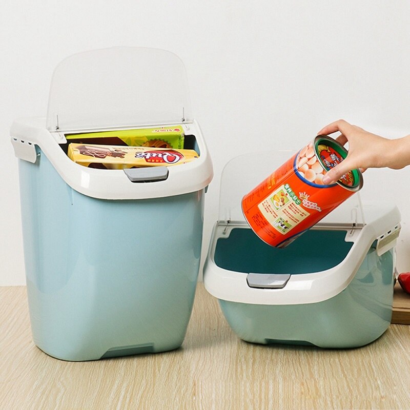 lazy life Plastic 6/10/15Kg Rice Grain Storage Box Automatic flip Sealed Moisture-proof Storage Container Mildew Anti-Oxidation