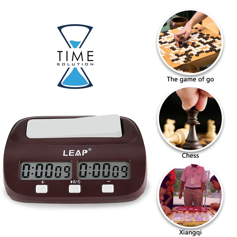 LEAP Compact Digital Chess Clock Count Up Down Timer Electronic Board Game Bonus Competition Master Tournament Free