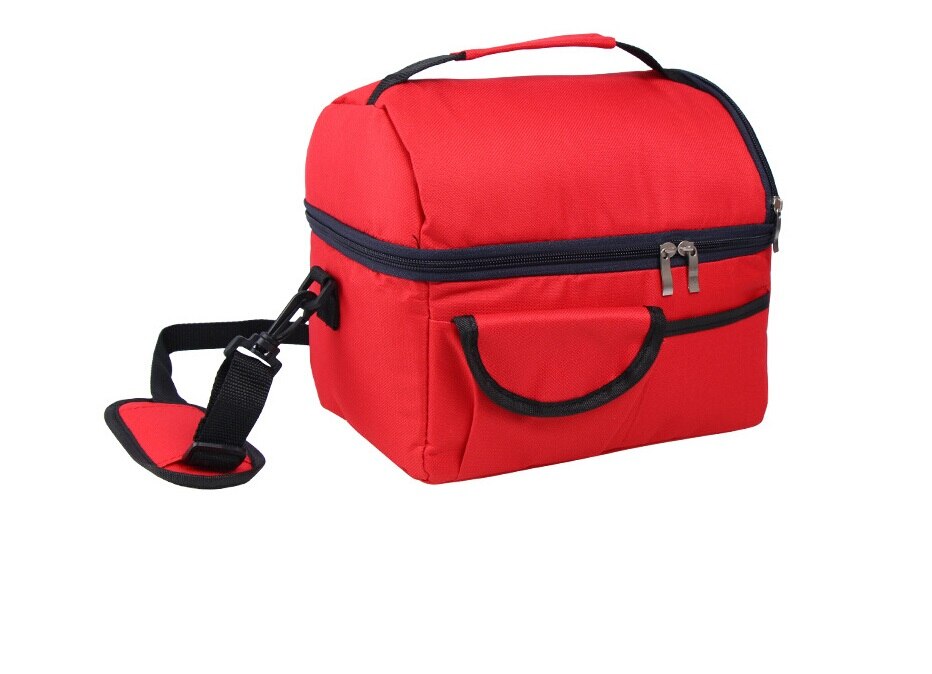 Insulated Lunch Box Tote Bag Portable Travel Men Women Adult Cold Food Thermal Cooler 8L: Red