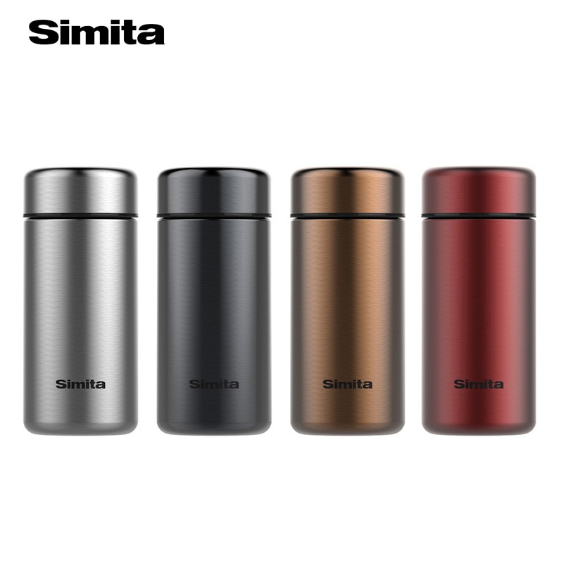 Simita 320Ml Double Wall Rvs Thermosfles Coffe Mok Draagbare Size Met Thee Filter Zakelijke Stijl Voor
