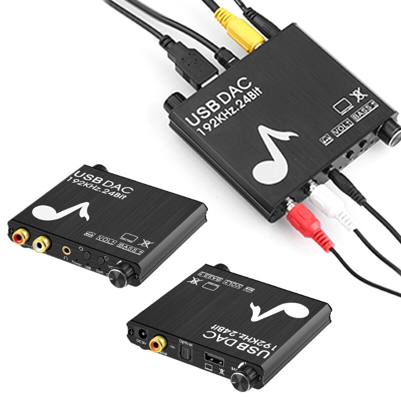 Nuovo convertitore Audio digitale/analogico 192KHz con regolazione dei bassi e del volume SPDIF digitale/ottico/Toslink/coassiale a L/R J0PB