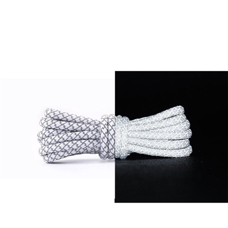 1 Paar 120Cm Reflecterende Schoenveters Lichtgevende Schoenveters Schoenen Vrouw Man Casual Sport Veters Ronde Veters Accessoires: WHITE