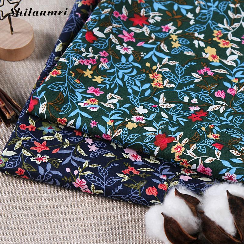 1.45m * 2m tecido de algodão impresso tecido floral fina densidade pacote quadrado costura fiapos diy padrão de flor artcraft tecido de algodão
