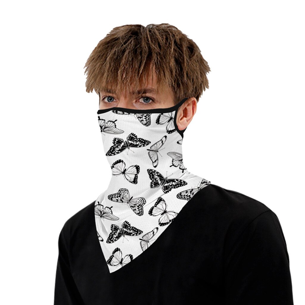 Vuxen utomhus fjärilstryck sömlös ansiktsmask sport halsduk hals tub stretchiga mjuka vindtäta ansiktsmasker