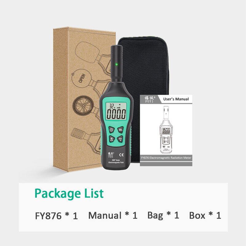 Digital Electromagnetic Radiation Detector MF Meter Dosimeter Detector Electromagnetic Field Radiation Temperature Tester