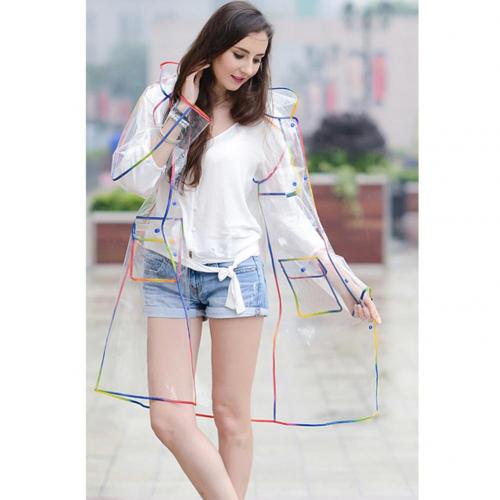 Chubasquero de plástico grueso transparente para mujer, ropa impermeable de viaje, Poncho para adultos, abrigo de lluvia al aire libre, nueva: Multicolor
