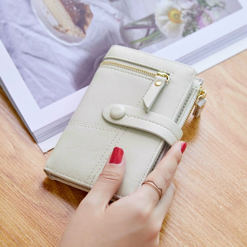 Stijlvolle Vrouwen Meisjes Lederen Smart Wallet Kaarthouder Portemonnee Clutch Kleine Solid Slim Portemonnee Portemonnee Voor Vrouwen: D