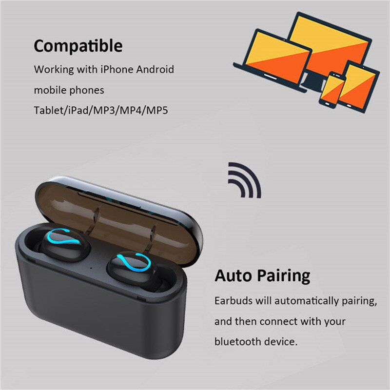 Q32 Mini Bluetooth5.0 Draadloze koptelefoon voor Oneplus5 5t 6 6t 7 7pro Met 1500mAh Power bank