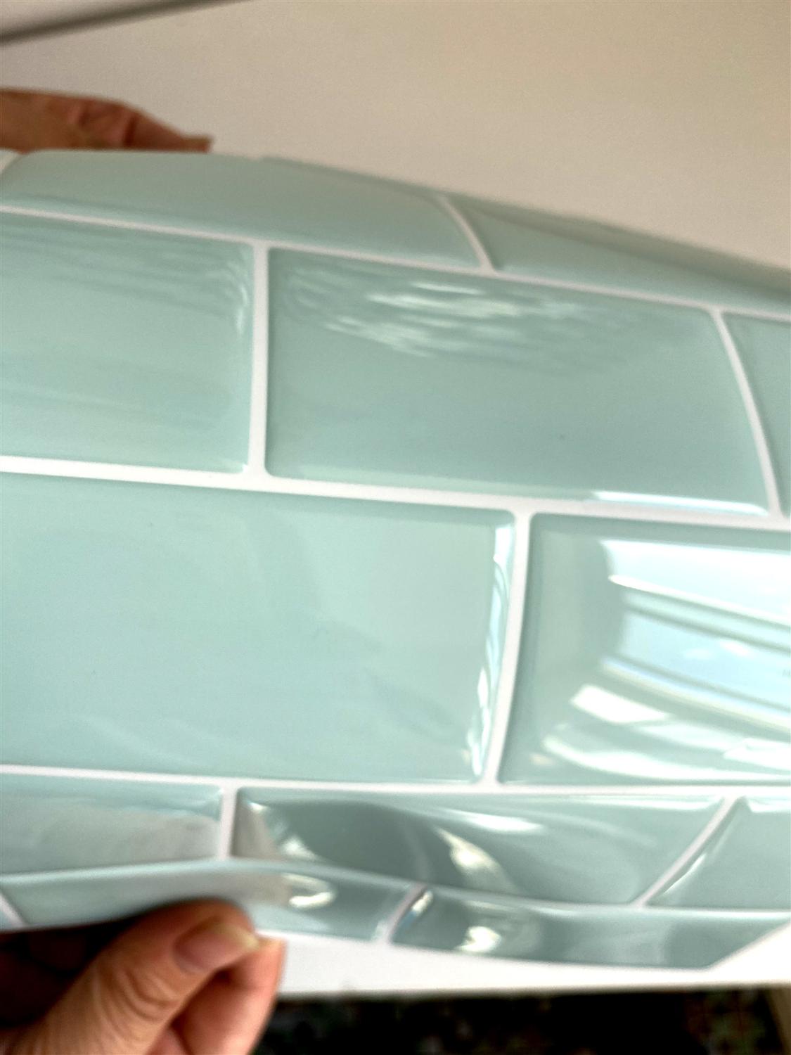 Mint Green Subway Tile Peel and Stick Brick 3D DIY Self Adhesive Wall Decal Sticker Kitchen Bathroom Home Decor Vinyl