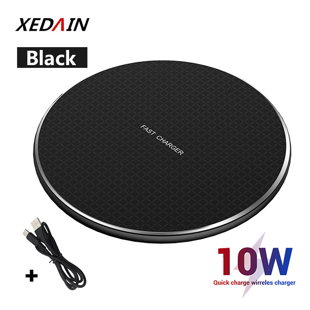 Xedain 10W Draadloze Quick Charger Voor Samsung Galaxy S10 S9 S8 Note 10 Usb Qi Lader Voor Iphone 11 12 Pro Xs Max Xr X 8 Plus: Black wireless
