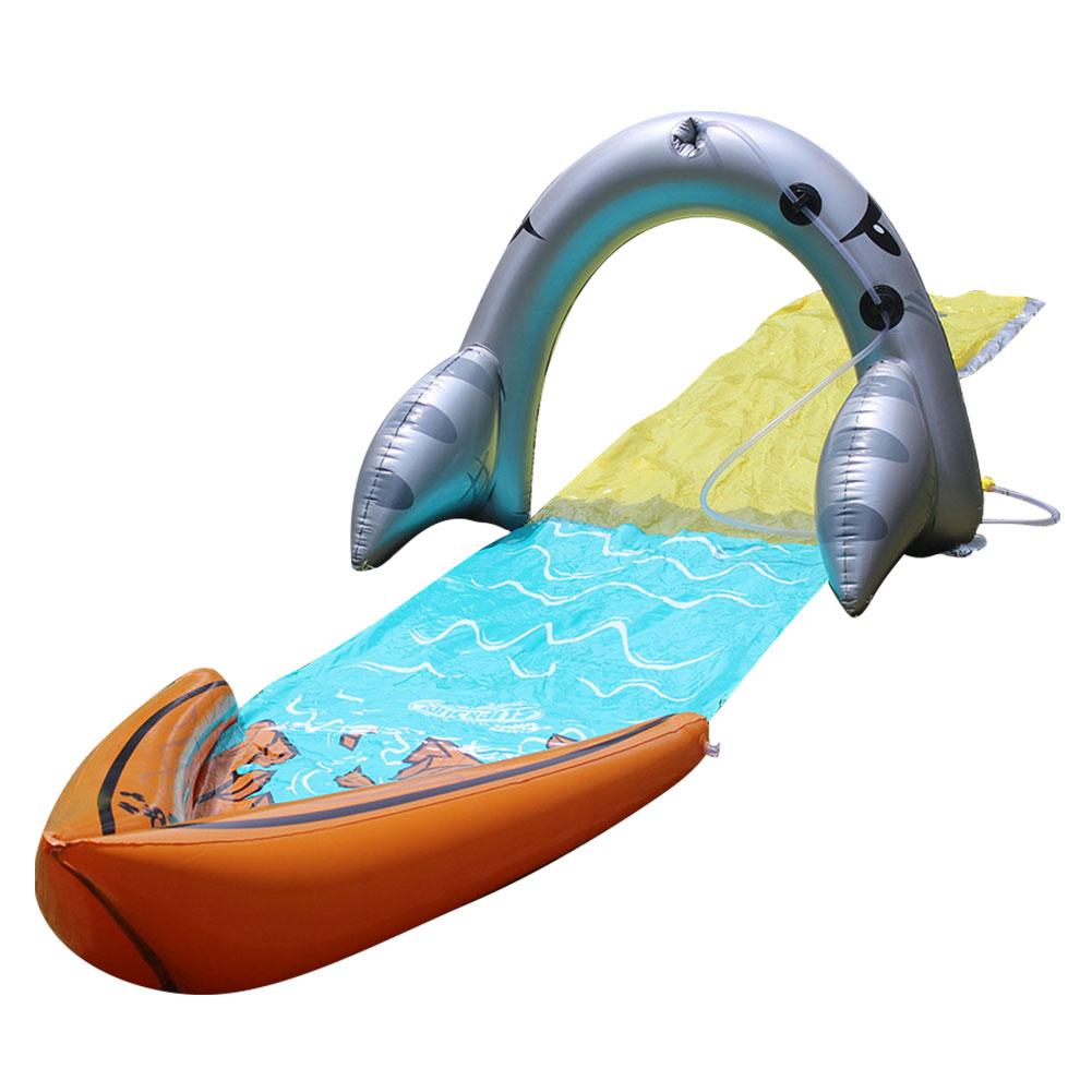 Single Surf Water Slide Children Summer Lawn Slides Outdoor Garden Backyard Fun Water Games Slide Spray Sprinkler Toy For Kids: 480x70cm