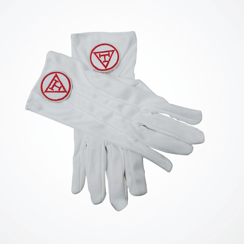 Freimaurer Insignien nutzung und stickerei stil günstige weiß Polyester hülse Freimaurer Polyester handschuhe: Nummer 3 10 Paare