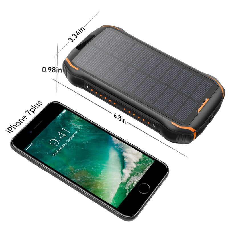 Powerbank op zonne-energie, 26800 mah, draagbare oplader, powerbank, usb type c, externe batterij, powerbank voor iphone, xiaomi, samsung met licht