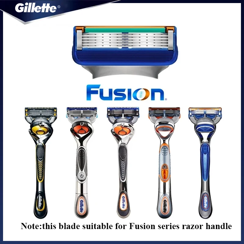 Gillette-cuchillas de afeitar de la serie Fusion, cabezales de corte de barba de repuesto de 5 capas, 4 cuchillas de piezas para afeitadora Gillette Fusion