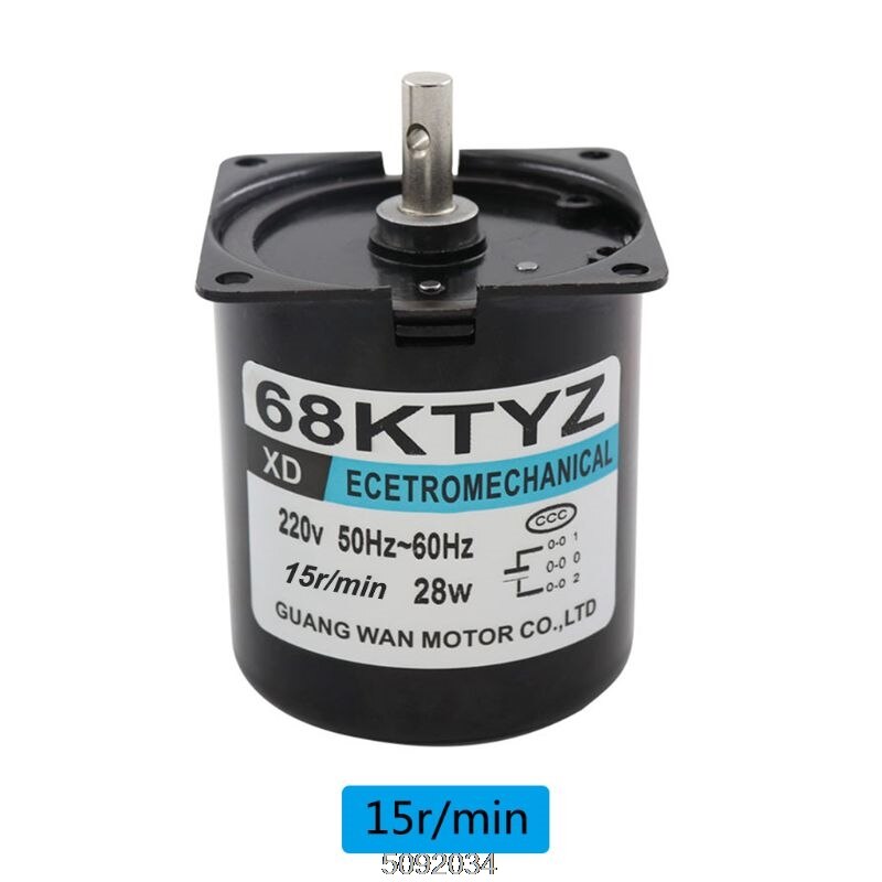 68KTYZ 28W Low Speed Synchronous Motor AC 220V 2.5-110r/min Permanent Magnet Small Gear Motors Kit: 11AG200215-4