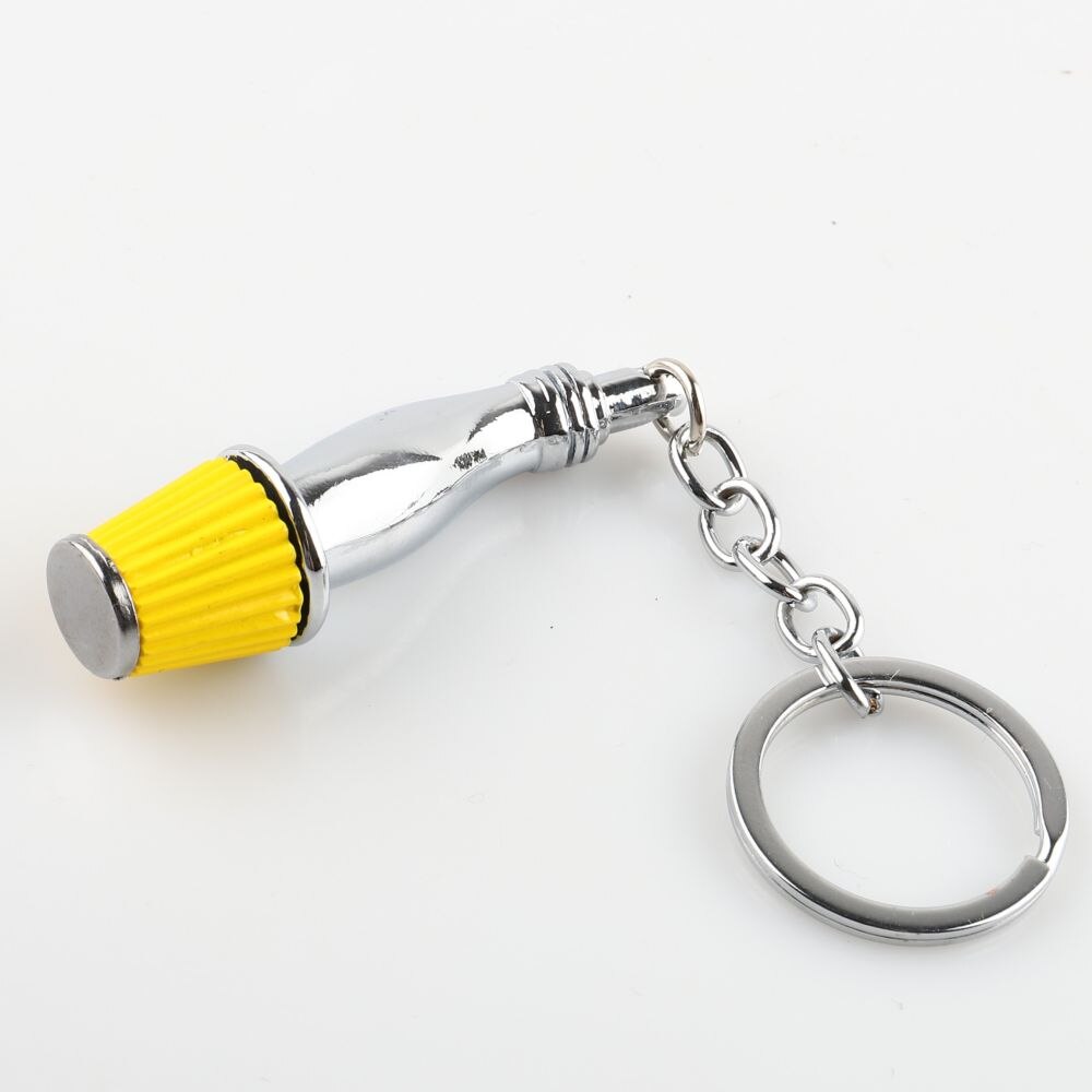 Car shape keychain Hellaflush racing keychain air intake electroplating colorful keychain Jdm keychain: Yellow
