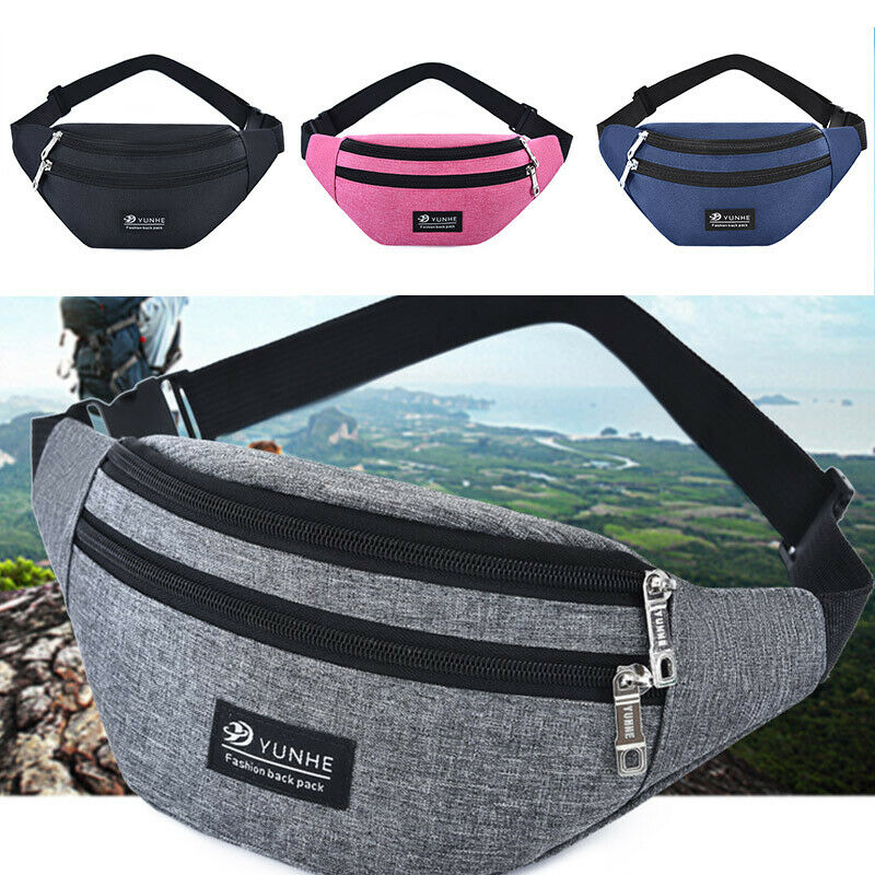 Mans Womens Fanny Pack WaterProof Phone Pocket Pouch Belt Waist Bum Bag Waist