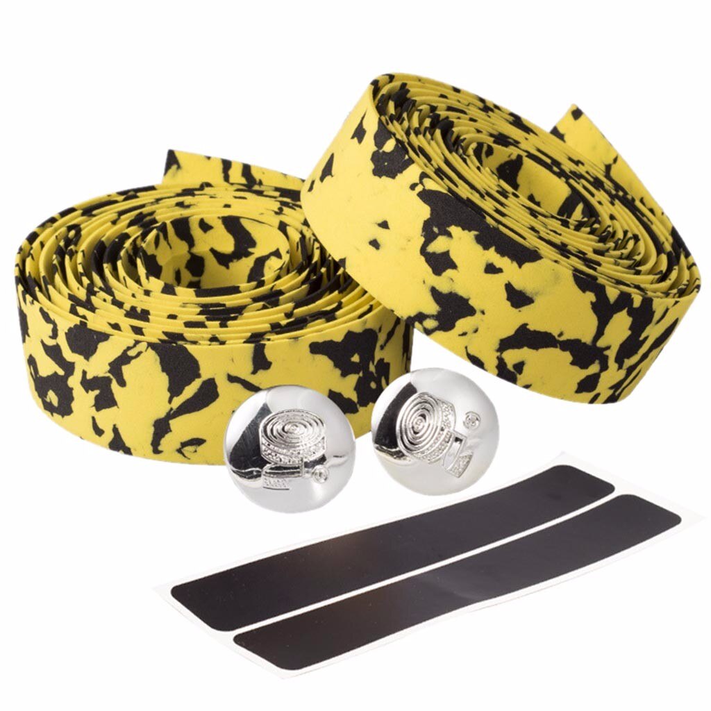 2 pièces vélo de route vélo guidon bande Camouflage cyclisme poignée ceinture liège enveloppement vélo vélo liège ruban pour guidon Jul721: D