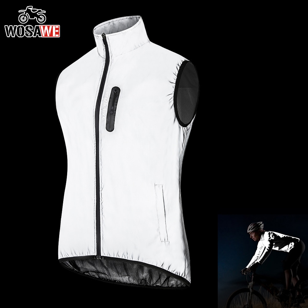 WOSAWE-chalecos reflectantes completos para invierno y otoño, cazadora brillante para motocicleta, a prueba de viento y lluvia, cortavientos cálido para bicicleta