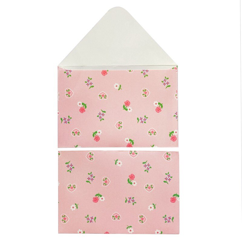 10pcs/lot Pink flower envelope letterhead roses letter paper love letters Color Card 16*11cm