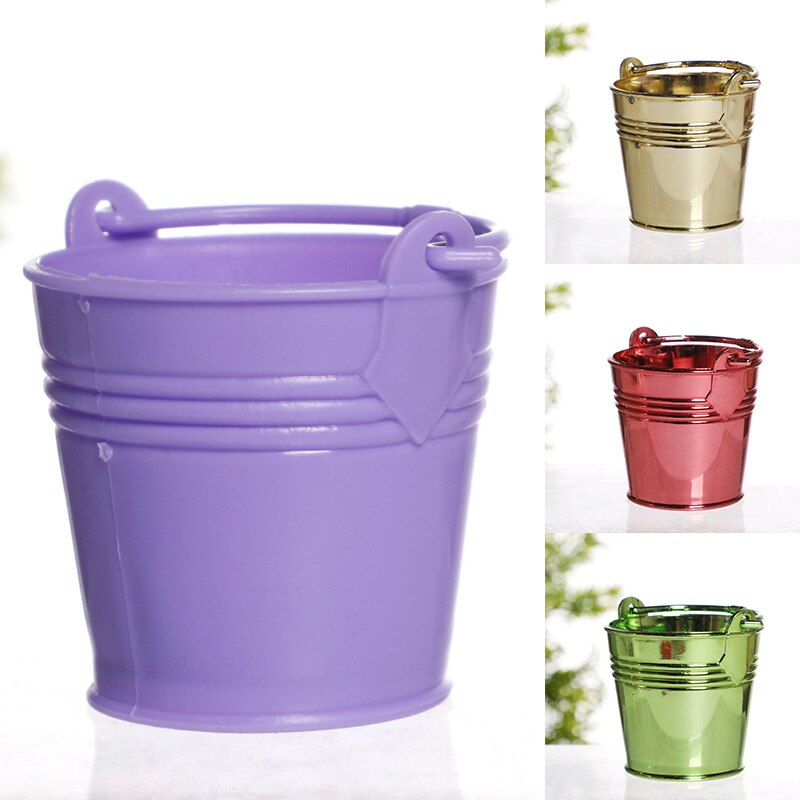 Plastic Bucket Home Decoration Ornaments Mini Crafts Desktop Storage Bucket Garden Watering Container Household Water Bucket