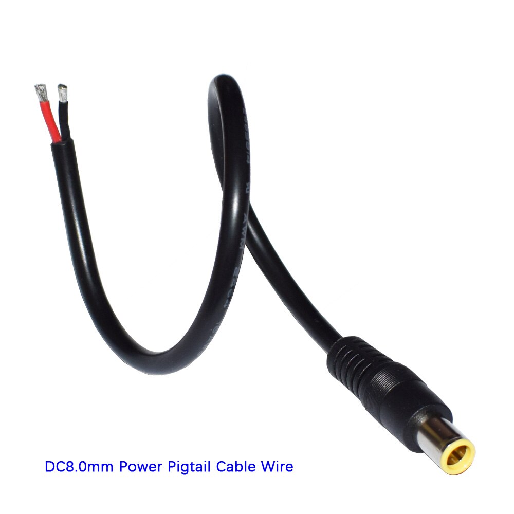 Cabo conector macho de energia dc 8.0mm com adaptador dc 8mm, compatível com der 11 polegadas/28cm, carregador portátil para gerador: Branco