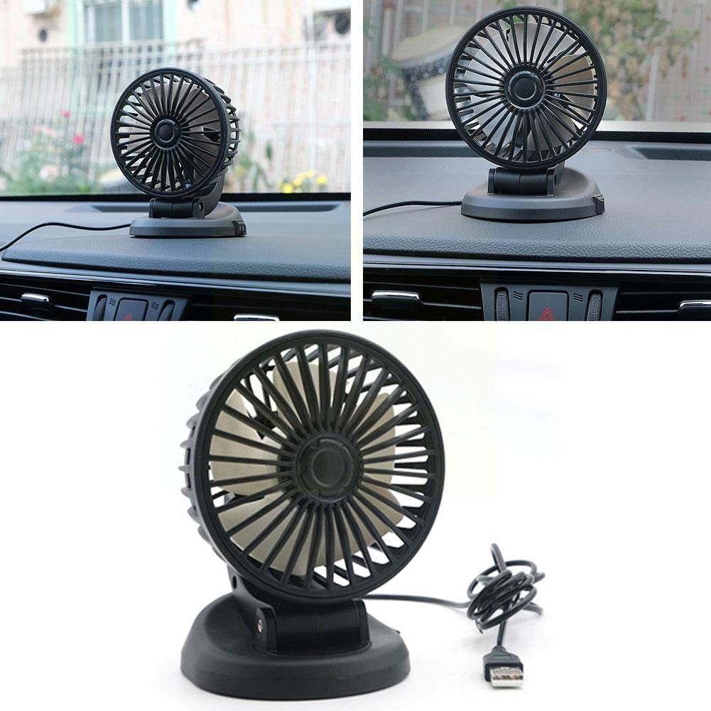 Wentylator samochodowy 12/24V przenośny mini wentylator samochodowy 360 stopni wszechstronny mały automatyczny podwójna głowica chłodzenia ambona Usb wentylatory wentylator regulowany Q A7S8