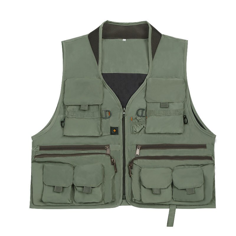 Chaleco de pesca de malla para hombre, chaqueta con múltiples bolsillos para fotografía, trabajo al aire libre, chaleco para entrevista, abrigo para acampar al aire libre y senderismo
