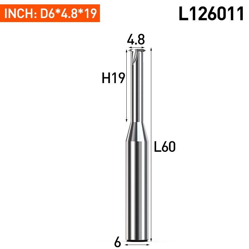 Huhao för aluminium entand spiralfräs cnc fräs 3 räfflor djupa hål gänga nanobelagd pinnfräs 60 ° volfram: L126011