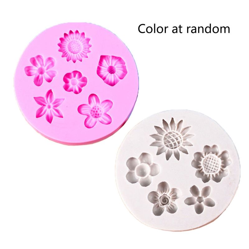 Mini Bloem Siliconen Cake Fondant Hars Mallen Rozen Bloem Mold Daisy Bloem Mallen Kleine Bloem Mallen Sieraden Art Gereedschap: A