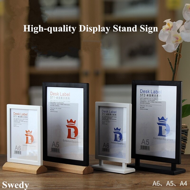 A5 T-Shape Double Side Acrylic Sign Holder Display Stand Menu Paper Holders Plastic Message Boards Poster Picture Frame