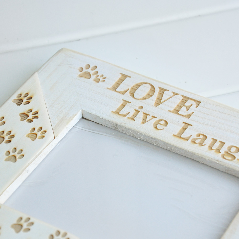 Personalize Pet Memorial Frame Pet Loss Frame Wood Engraved Frame Dog Paws Frame