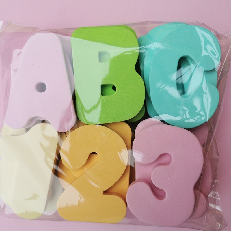 Bathtub Bathroom Education Learning Toys Foam Letters Alphanumeric Total Bubble Stickers Children's Puzzle DIY Toy Set 36Pcs: B-Set