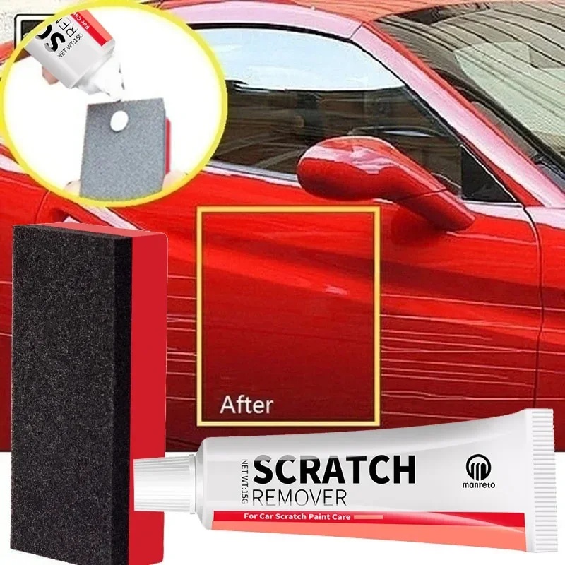 pasta lucidante per auto per rimozione graffi auto con spugna, kit per la cura della vernice per carrozzeria dell'auto Vernice spray per riparazione vernice per auto e motocicli