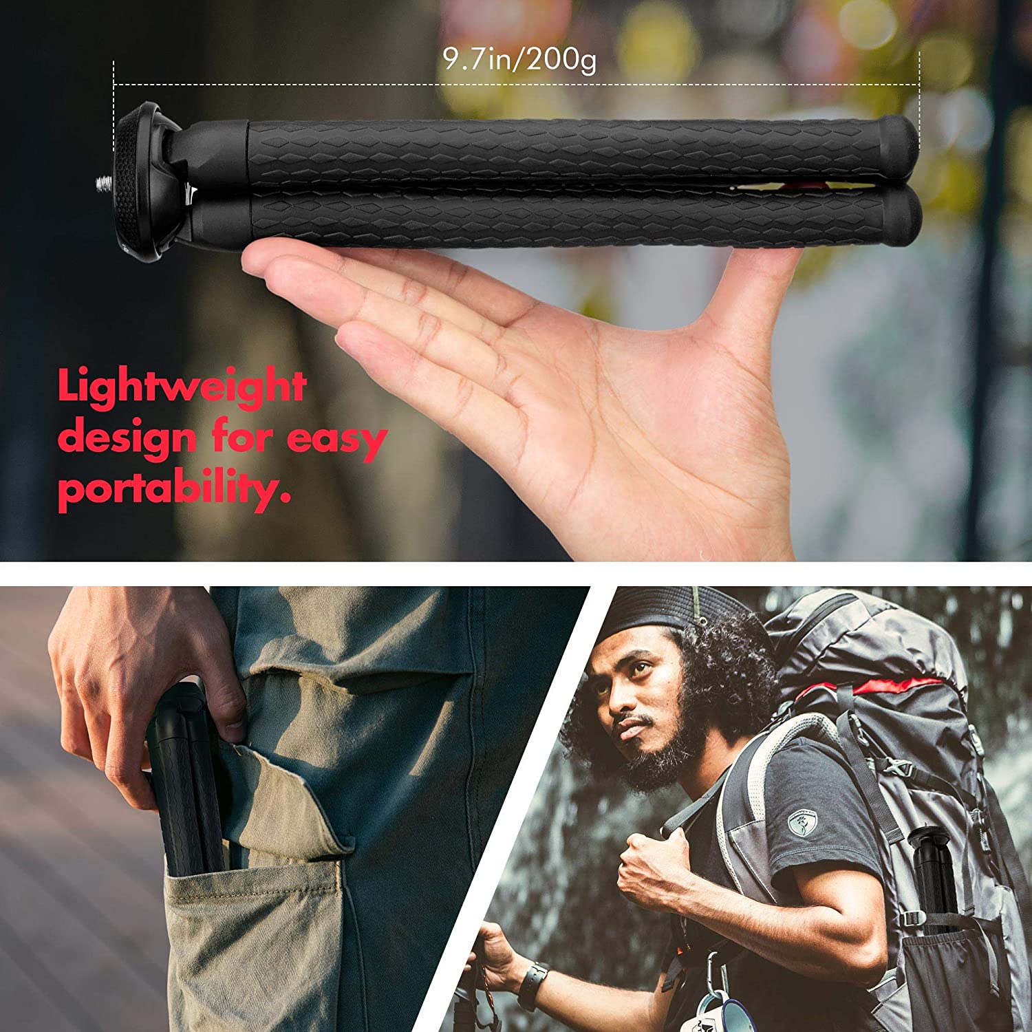 Fotopro Mini portátil impermeable pulpo flexibles Smartphone trípode de cámara fría de montaje con cabeza de bola con 1/4 tornillo