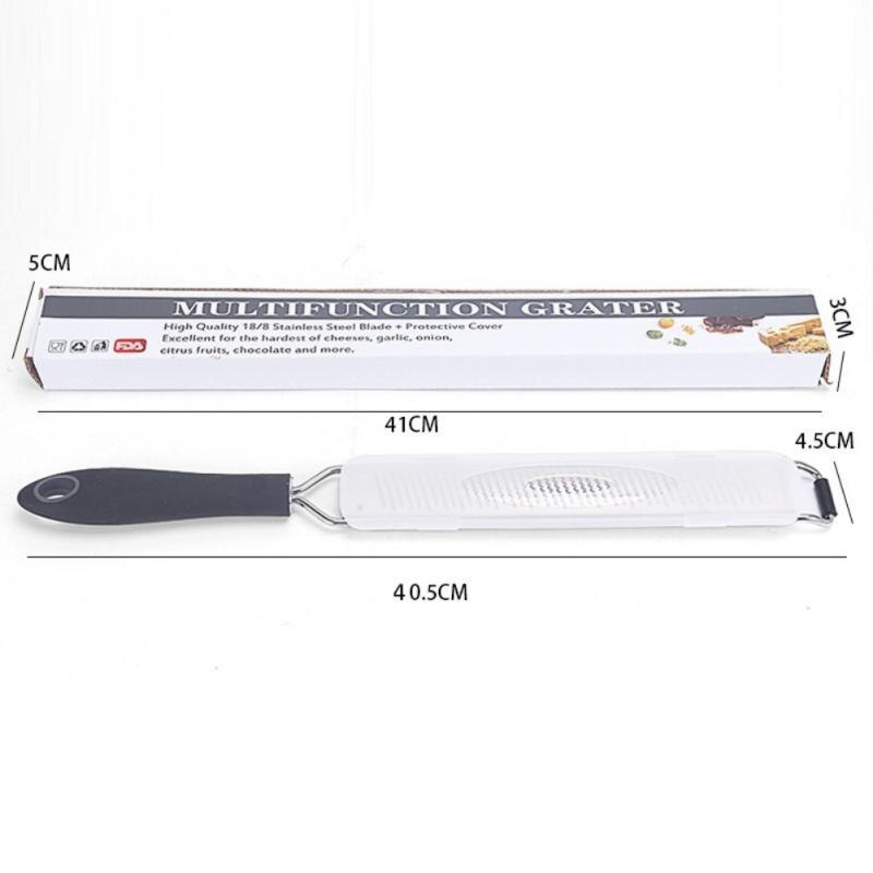 Cortador de queso de acero inoxidable alargado, rallador de verduras multifunción, ralladores de queso de Chocolate antideslizantes con cubierta protectora