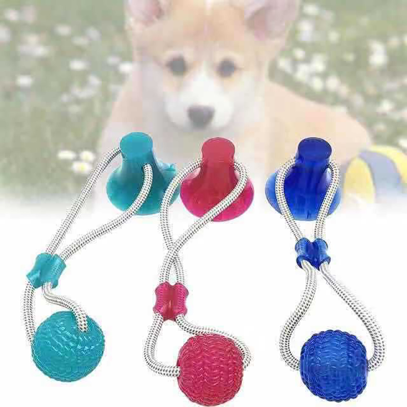 Bite Dog Pet Toys Multifunction Pet Molar Rubber Chew Ball Cleaning Teeth Safe Elasticity Soft Puppy Suction Cup Dog Biting Toy