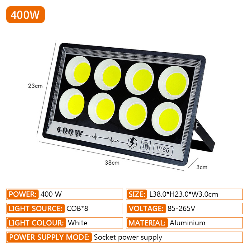 Reflector LED 50W 100W 200W 300W 400W 500W 220V foco IP65 lámpara impermeable Led luz de inundación al aire libre lámpara de calle de jardín: Rojo