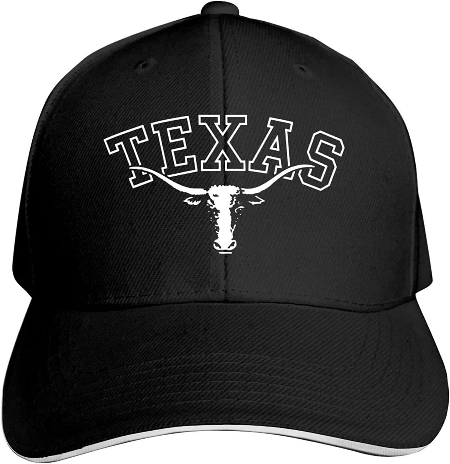 Texas Longhorn Lone Star State Texas Strong Hat Baseball Cap Duck Tongue Cap Outdoor Cap Black Unisex Adjustable: black