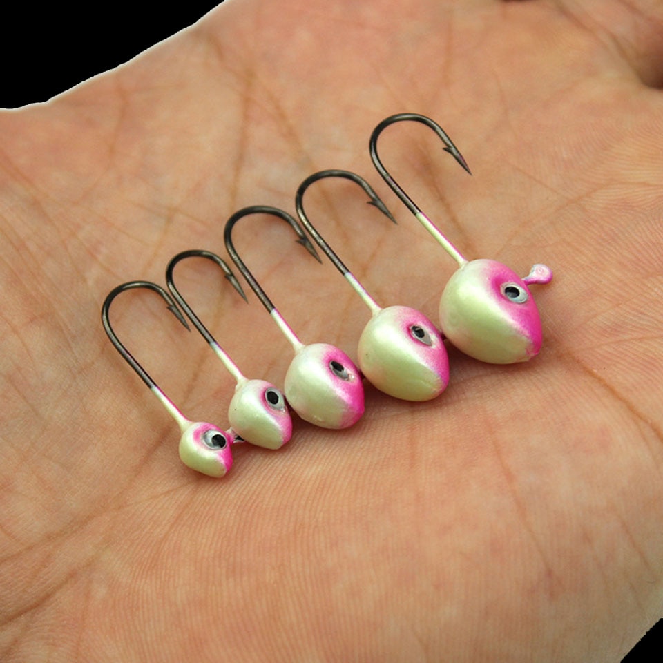 WALK FISH 5PCS/Lot Mini Hooks Fishing Jig Head Hook Lure Simulation Bait Fishhook Barbed Single Hook 0.5g /1g /2g /3g /4g /5g