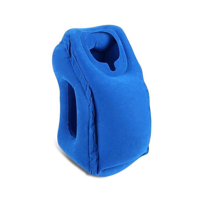 Opblaasbare Slapen Kussen Draagbare Hoofd Slaap Zak Nekkussen Outdoor Camping Reizen Trein Vliegtuig Rest Kussen Camping Gereedschap: Blue