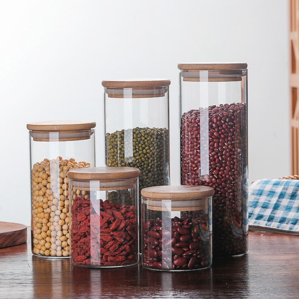 Glas mit Deckel Küche Lagerung Flaschen Gläser Lebensmittel Container Körner Tee Kaffee Bohnen Zucker Salz würzen Süssigkeit Krug Container