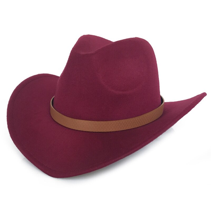 Fringed Belt Western Cowboy Hat Jazz Hat Woolen Hat Felt Hat Men Women Western Cowboy Hats Wide Brim Sunhat Panama Caps: BY