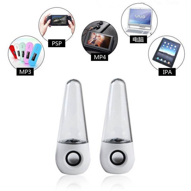 LED Licht Wasser Tanzen Lautsprecher Brunnen Lautsprecher HIFI Stereo SoundBox 3D umgeben Lautsprecher Für PC Telefon Tablette-Spiel-Spieler