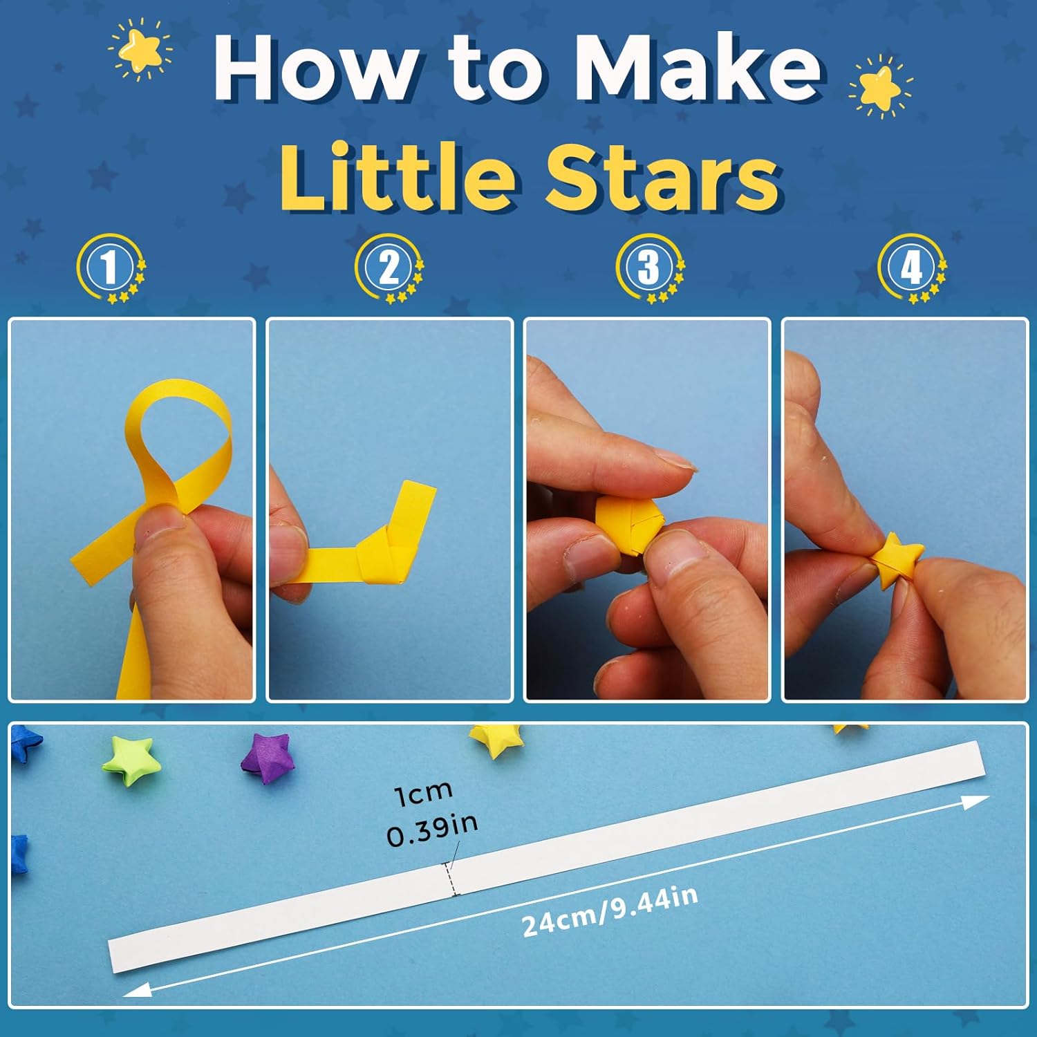 540 Stuks Origami Ster Papier Strips Geluksster Decoratie Papier Strips Vouwpapier Voor Diy Hand Kunst Ambacht Origami School Onderwijs