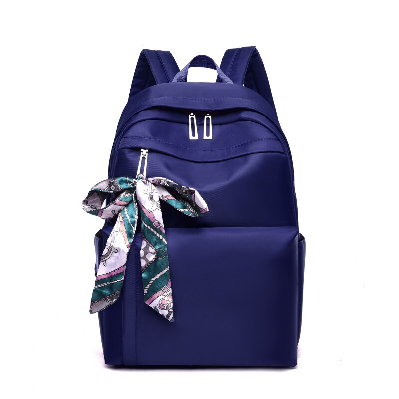 Sturen Zijden Sjaal Mode Nylon Vrouwen Rugzak Duurzame Stof Rugzakken Mooie Stijl Meisjes School Reizen Rugzak: Blue