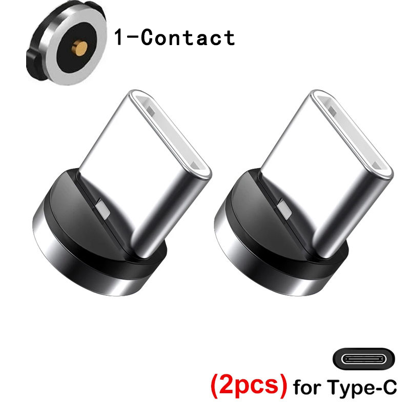 1/2/5 Pcs USB Type C Magnetic Tips Plug Mobile Cell Phone Adapter For Replacement 360° Degree Rotation Converter Cable Connector: green