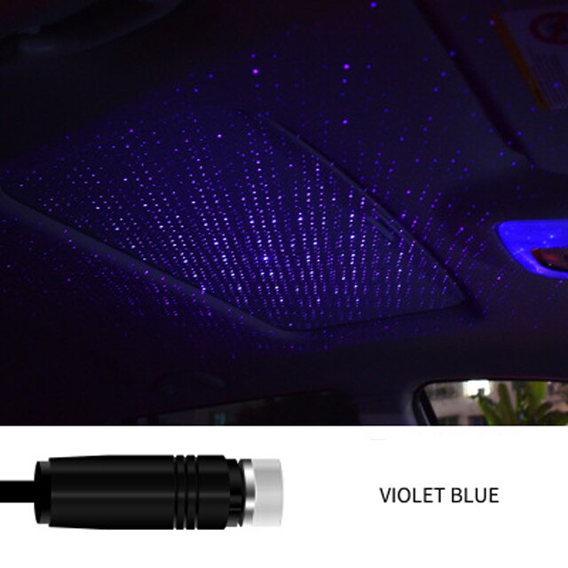 Atmosfera luz do carro telhado estrela noite led luz dc12v usb fonte de alimentação projetor atmosfera galáxia lâmpada para carros/pequenos quartos: Blue